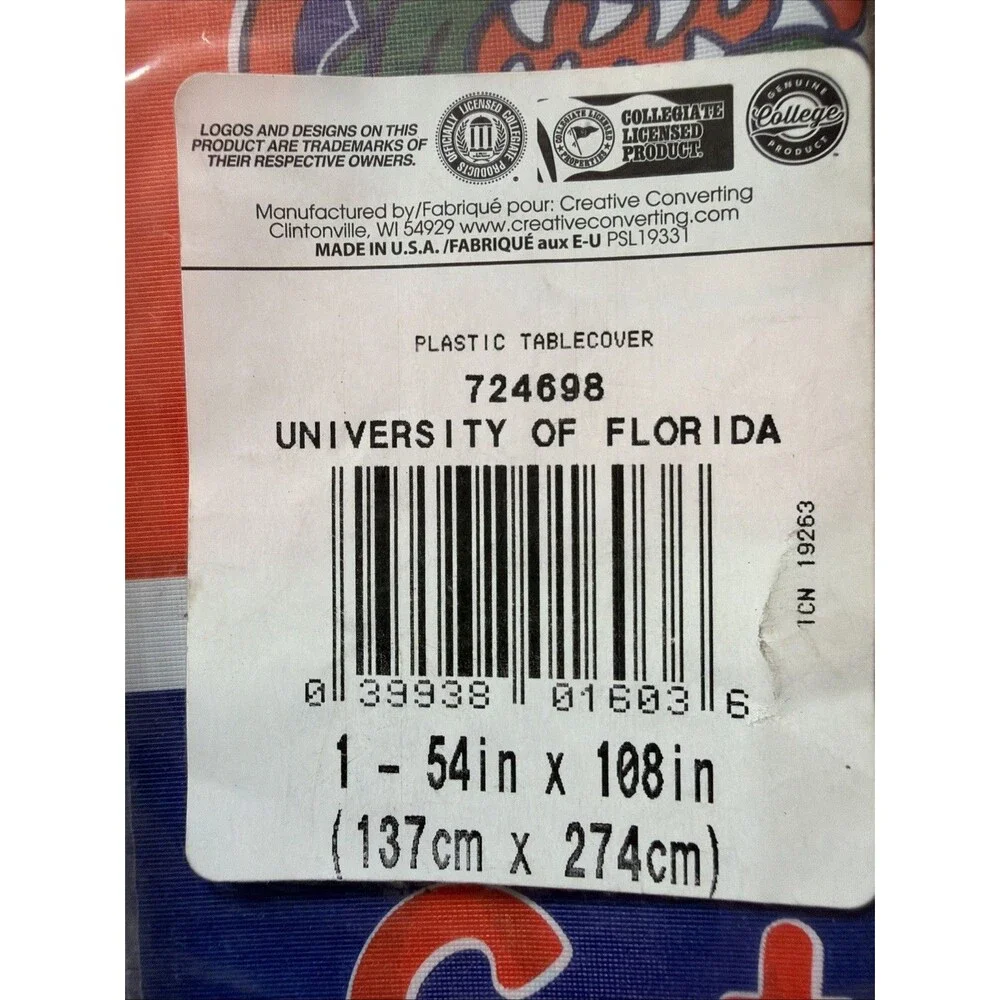 Florida Gators Plastic Tablecloth 54